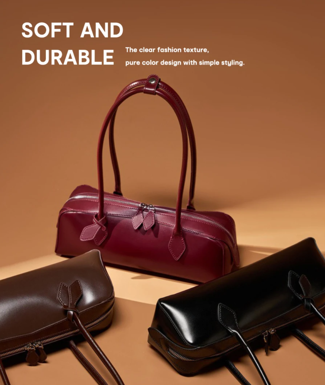 Zency Fashion Designer Underarm Bag Ladies Handbag Premium Oil Wax Leather Shoulder Bag Ladies Satchel French Style New Trendy